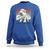 Hippo Lover Sweatshirt Retro Vintage Baby Pygmy Hippopotamus - Wonder Print Shop