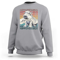 Hippo Lover Sweatshirt Retro Vintage Baby Pygmy Hippopotamus - Wonder Print Shop