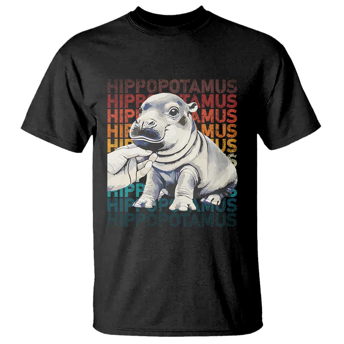 Hippo Lover T Shirt Retro Vintage Baby Pygmy Hippopotamus - Wonder Print Shop