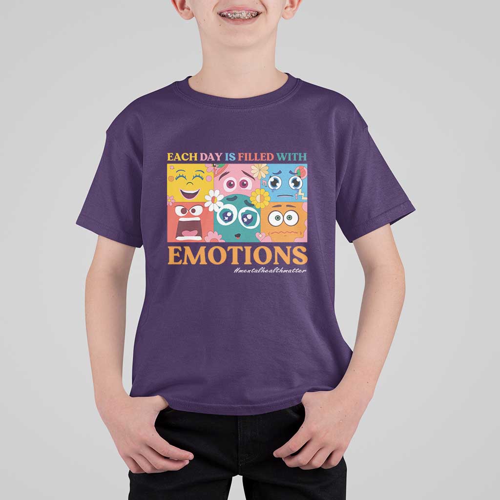 Mental Health T Shirt For Kid Each Day Is Filled With Emotions - Wonder Print Shop