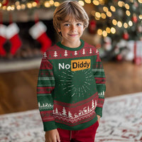 No Diddy Ugly Christmas Sweater Funny Sarcastic Diddy Party - Wonder Print Shop