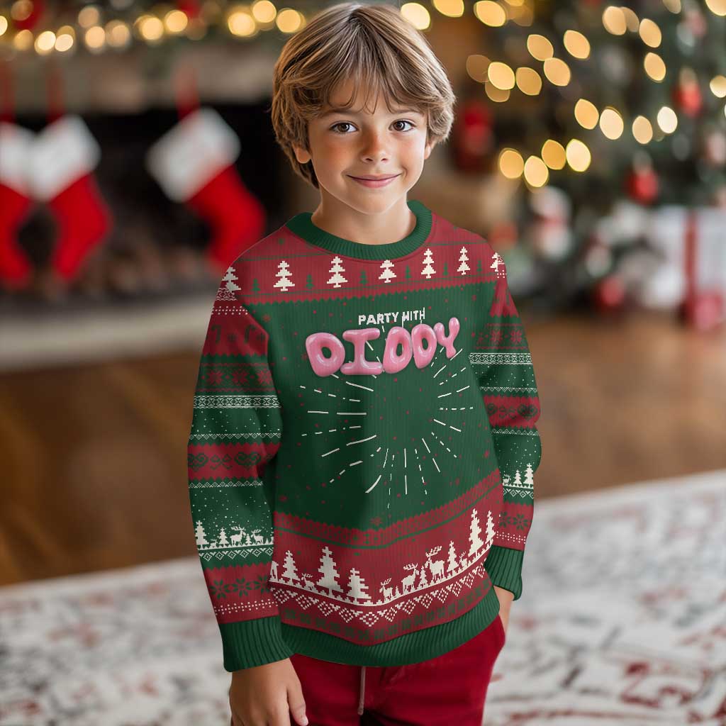 Party With Diddy Ugly Christmas Sweater Funny Sarcastic Diddy Party - Wonder Print Shop