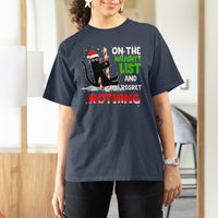 On The Naughty List And I Regret Nothing Funny Cat Lover T Shirt - Wonder Print Shop