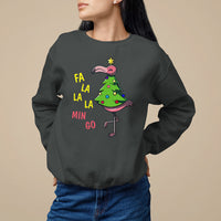 Fa La La Mingo Flamingo Hawaiian Christmas Tree Sweatshirt - Wonder Print Shop