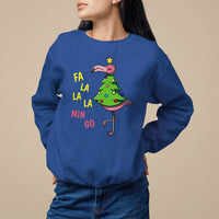 Fa La La Mingo Flamingo Hawaiian Christmas Tree Sweatshirt - Wonder Print Shop