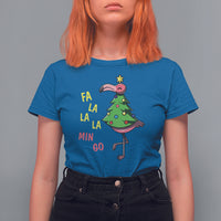Fa La La Mingo Flamingo Hawaiian Christmas Tree T Shirt - Wonder Print Shop