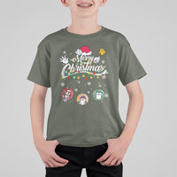 Mini Penguin With Xmas Light Ornaments Balls Merry Christmas T Shirt For Kid - Wonder Print Shop