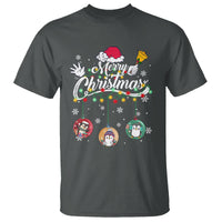 Mini Penguin With Xmas Light Ornaments Balls Merry Christmas T Shirt - Wonder Print Shop