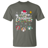 Mini Penguin With Xmas Light Ornaments Balls Merry Christmas T Shirt - Wonder Print Shop