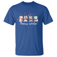 Xmas Cat T Shirt Meowy Catmas Cute Cat Santa Hat - Wonder Print Shop