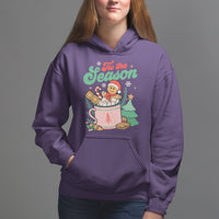 Tis The Season Groovy Retro Christmas Gingerbread Hot Cocoa Hoodie - Wonder Print Shop