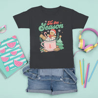 Tis The Season Groovy Retro Christmas Gingerbread Hot Cocoa T Shirt For Kid - Wonder Print Shop