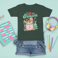Tis The Season Groovy Retro Christmas Gingerbread Hot Cocoa T Shirt For Kid - Wonder Print Shop
