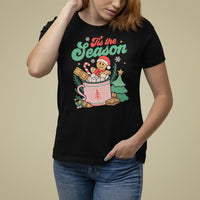 Tis The Season Groovy Retro Christmas Gingerbread Hot Cocoa T Shirt - Wonder Print Shop