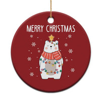 Merry Christmas Cute Polar Bear Christmas Ornament - Wonder Print Shop