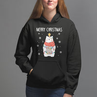 Polar Bear Christmas Tree Costume Red Scarf Merry Christmas Hoodie - Wonder Print Shop