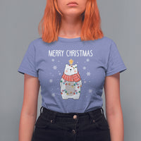 Polar Bear Christmas Tree Costume Red Scarf Merry Christmas T Shirt - Wonder Print Shop
