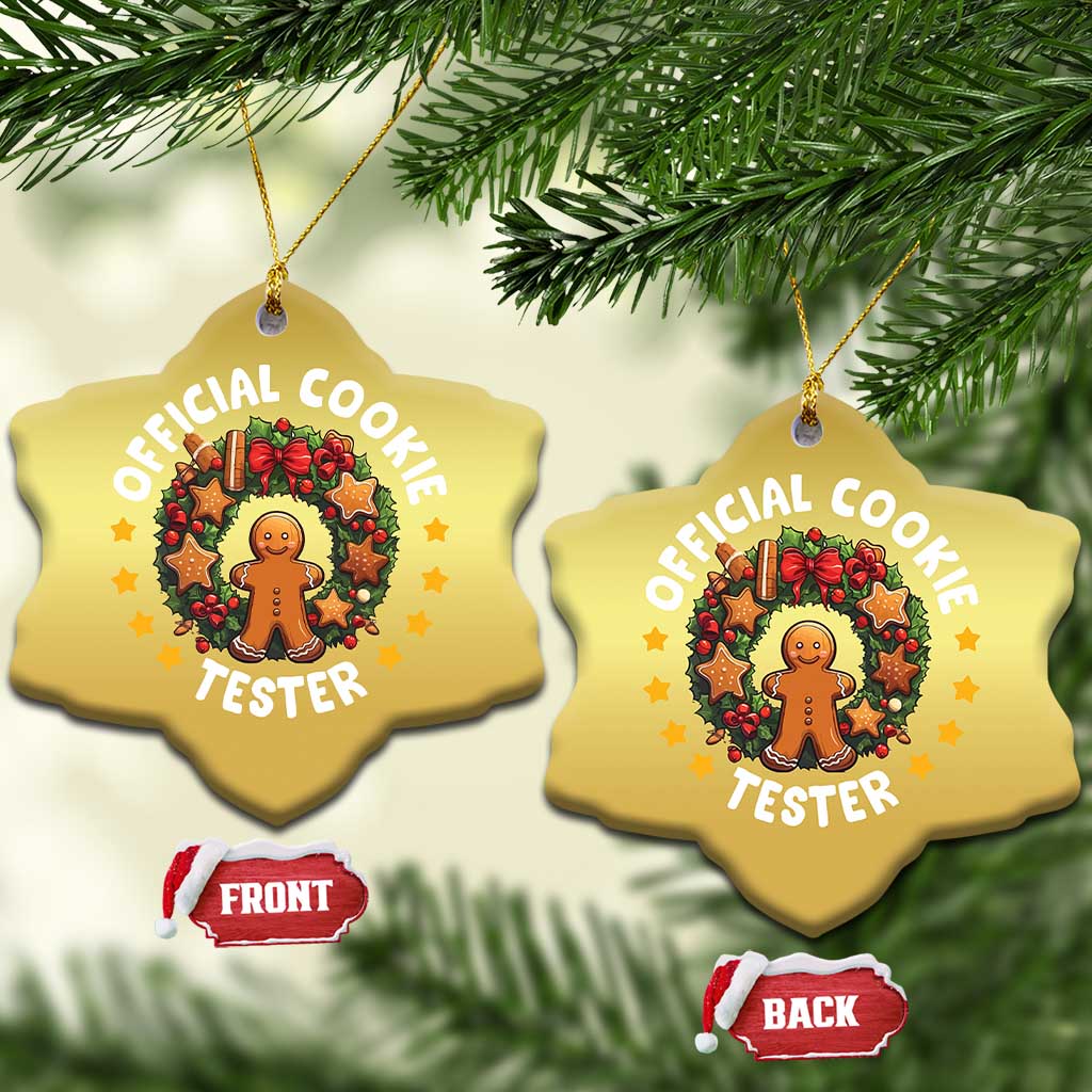 Xmas Baking Christmas Ornament Official Cookie Tester Gingerbread Men - Wonder Print Shop