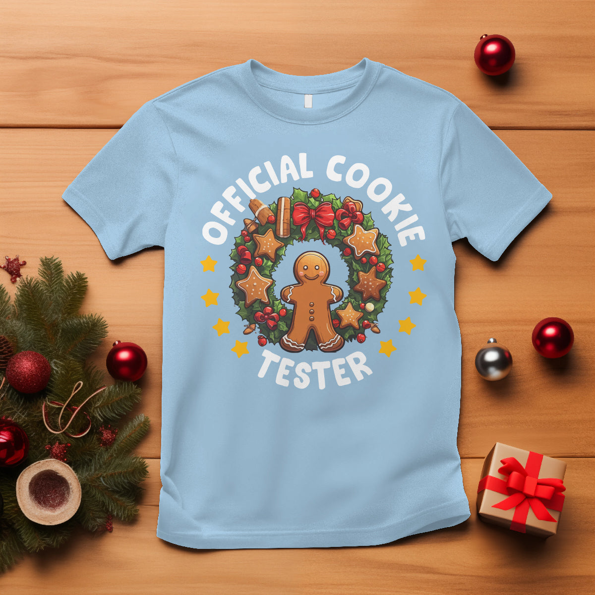Christmas T Shirt Official Cookie Tester Baking Gingerbread Men - Wonder Print Shop