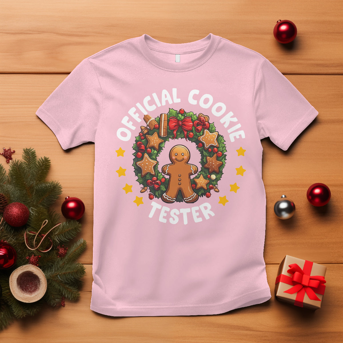 Christmas T Shirt Official Cookie Tester Baking Gingerbread Men - Wonder Print Shop