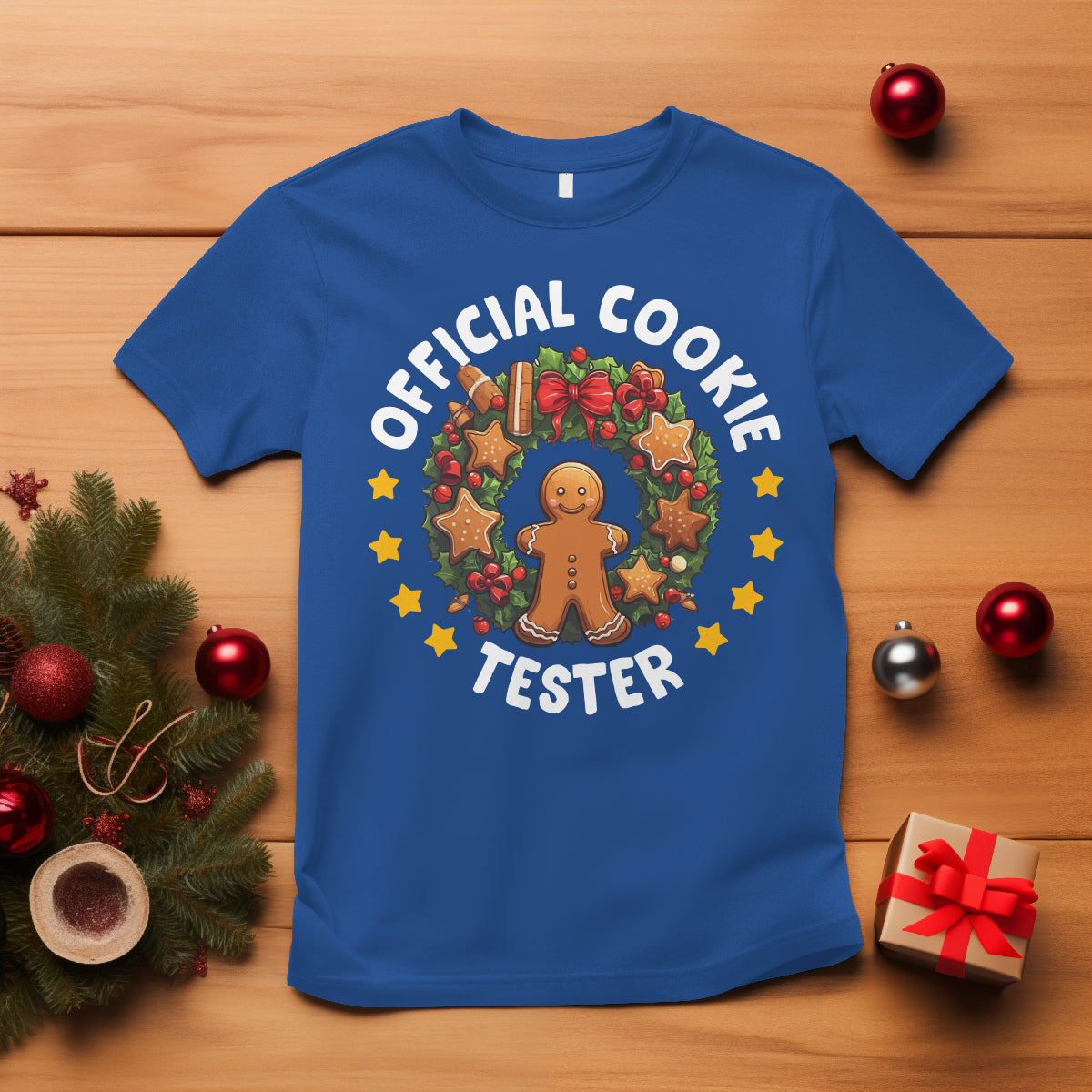 Christmas T Shirt Official Cookie Tester Baking Gingerbread Men - Wonder Print Shop