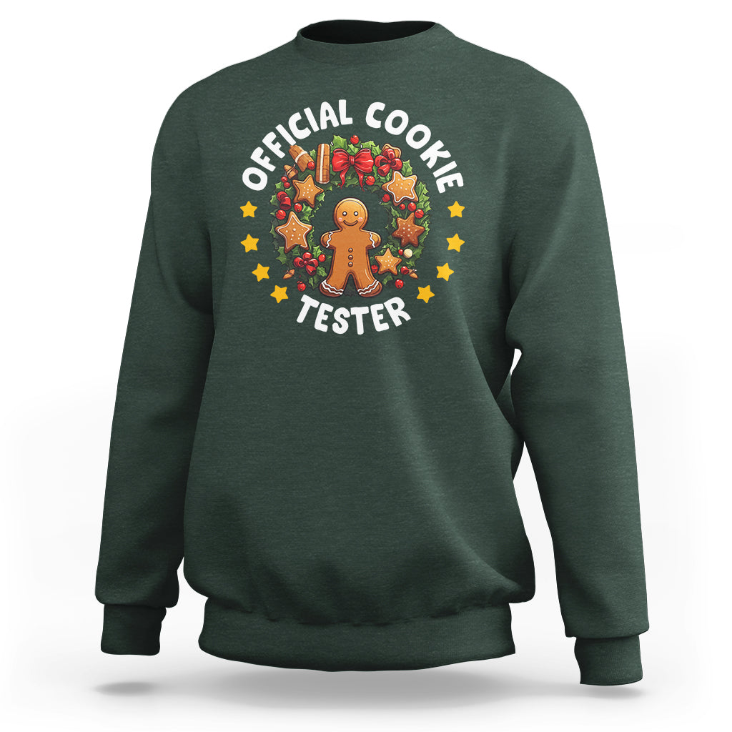 Christmas Sweatshirt Official Cookie Tester Baking Gingerbread Men - Wonder Print Shop