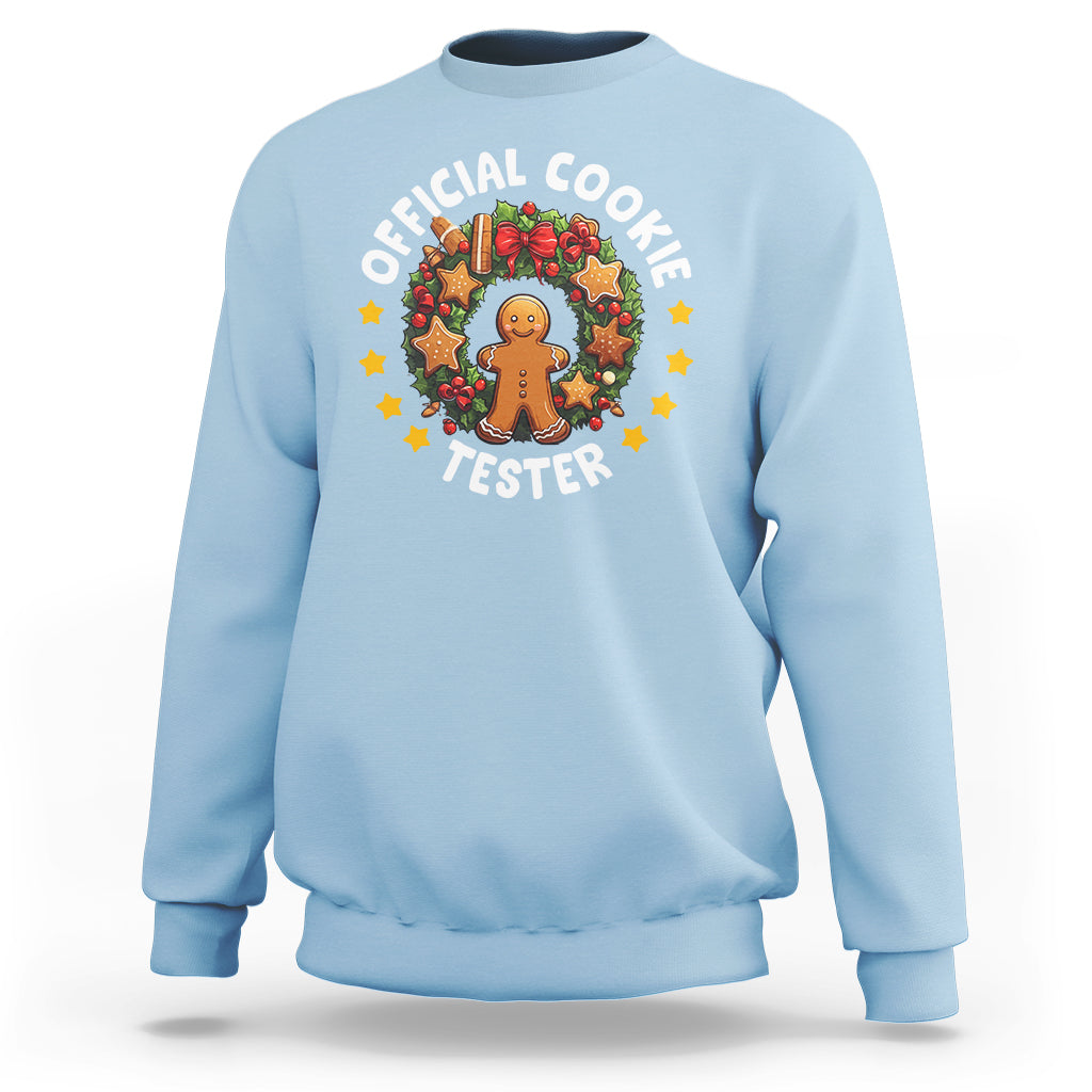 Christmas Sweatshirt Official Cookie Tester Baking Gingerbread Men - Wonder Print Shop