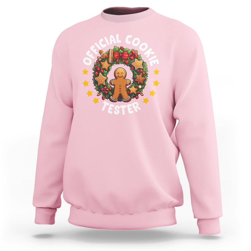 Christmas Sweatshirt Official Cookie Tester Baking Gingerbread Men - Wonder Print Shop