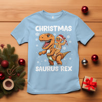Christmas Saurus Gingerbread Dinosaur Riding Funny Cookie T Shirt - Wonder Print Shop