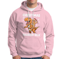 Christmas Saurus Gingerbread Dinosaur Riding Funny Cookie Hoodie - Wonder Print Shop
