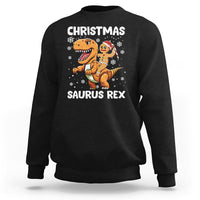 Christmas Saurus Gingerbread Dinosaur Riding Funny Cookie Sweatshirt - Wonder Print Shop