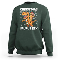 Christmas Saurus Gingerbread Dinosaur Riding Funny Cookie Sweatshirt - Wonder Print Shop
