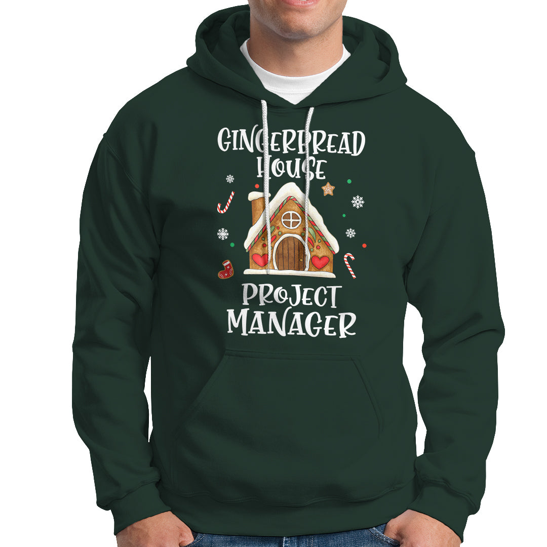 Christmas Hoodie Gingerbread House Project manager Decorating Baking - Wonder Print Shop