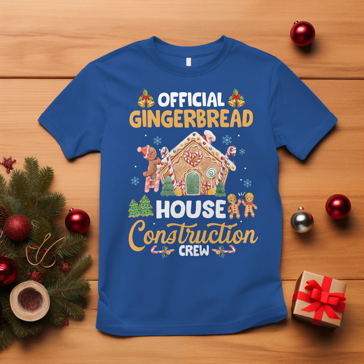 Christmas T Shirt Official Gingerbread House Construction Crew Decorating - Wonder Print Shop
