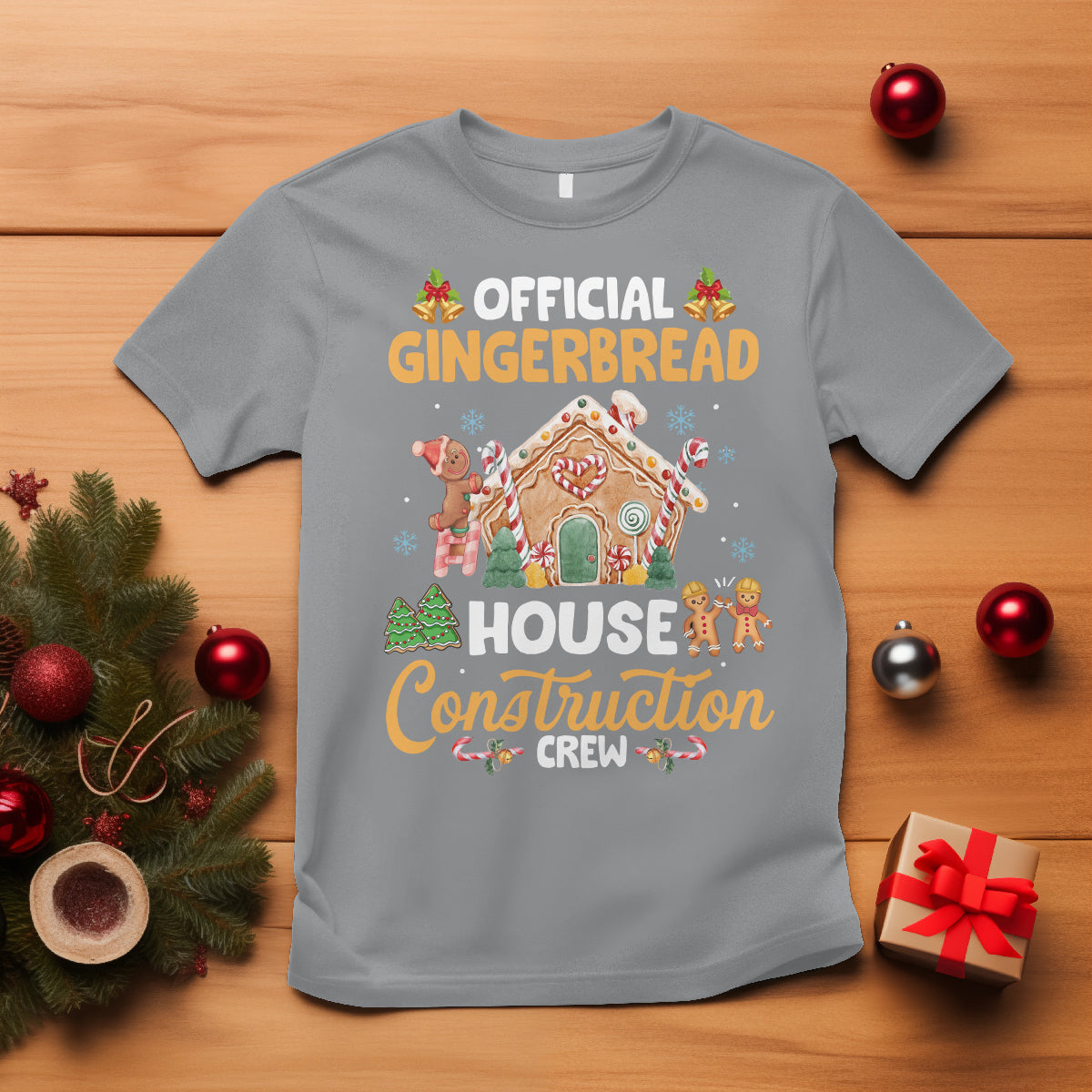 Christmas T Shirt Official Gingerbread House Construction Crew Decorating - Wonder Print Shop