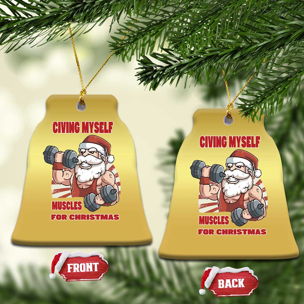 Xmas Santa Gymer Christmas Ornament Civing Muscles Santa Weightlifting - Wonder Print Shop
