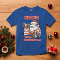 Christmas T Shirt Civing Muscles Santa Weightlifting Gymer - Wonder Print Shop