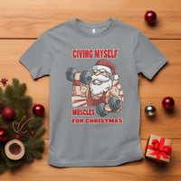 Christmas T Shirt Civing Muscles Santa Weightlifting Gymer - Wonder Print Shop