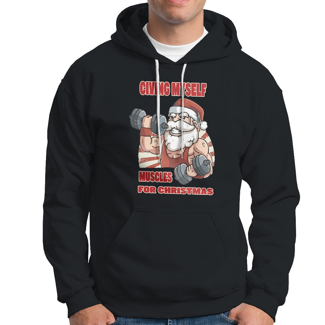 Christmas Hoodie Civing Muscles Santa Weightlifting Gymer - Wonder Print Shop
