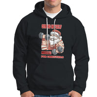 Christmas Hoodie Civing Muscles Santa Weightlifting Gymer - Wonder Print Shop