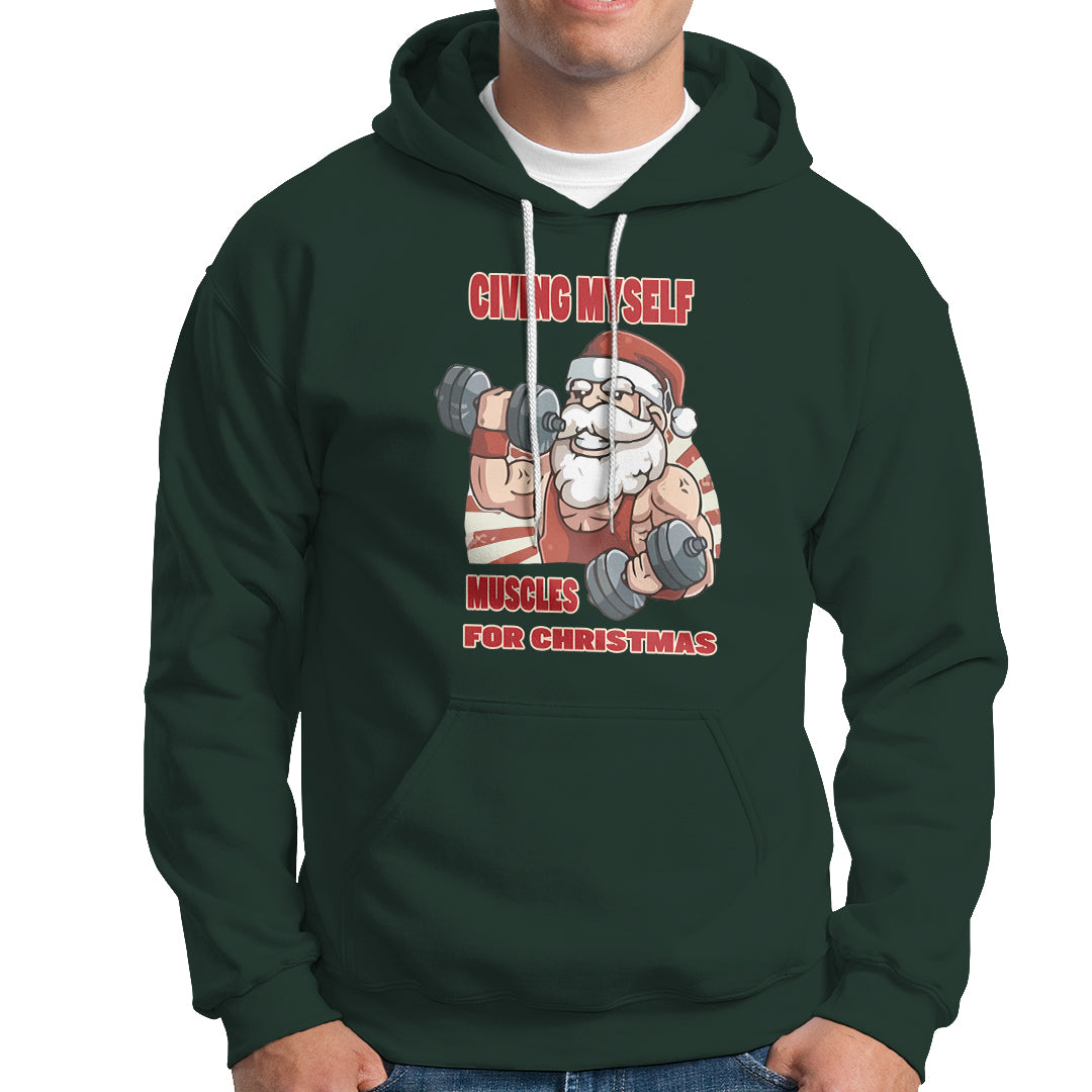 Christmas Hoodie Civing Muscles Santa Weightlifting Gymer - Wonder Print Shop
