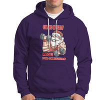 Christmas Hoodie Civing Muscles Santa Weightlifting Gymer - Wonder Print Shop