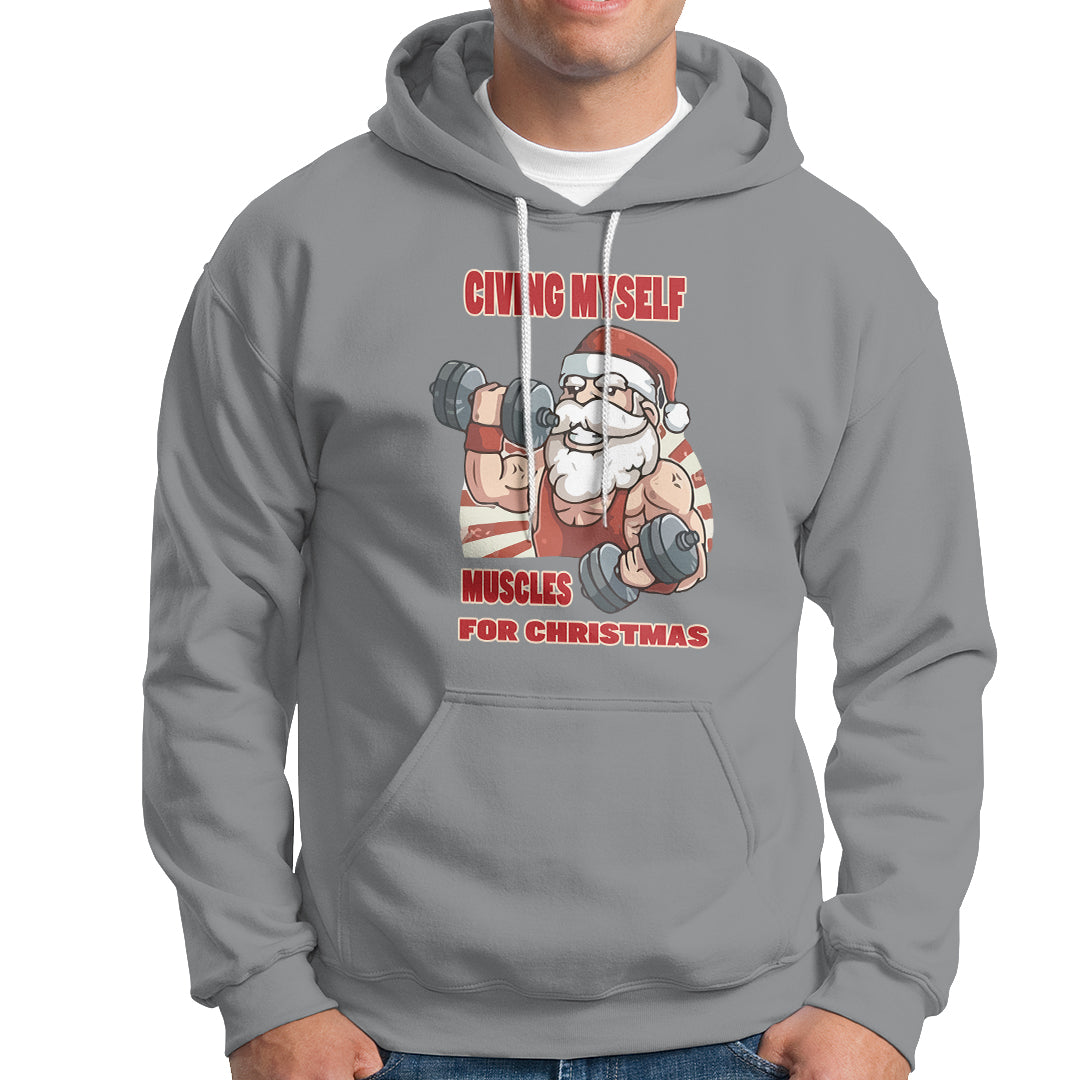 Christmas Hoodie Civing Muscles Santa Weightlifting Gymer - Wonder Print Shop
