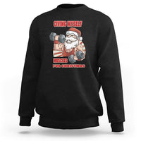 Christmas Sweatshirt Civing Muscles Santa Weightlifting Gymer - Wonder Print Shop