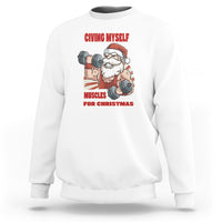 Christmas Sweatshirt Civing Muscles Santa Weightlifting Gymer - Wonder Print Shop