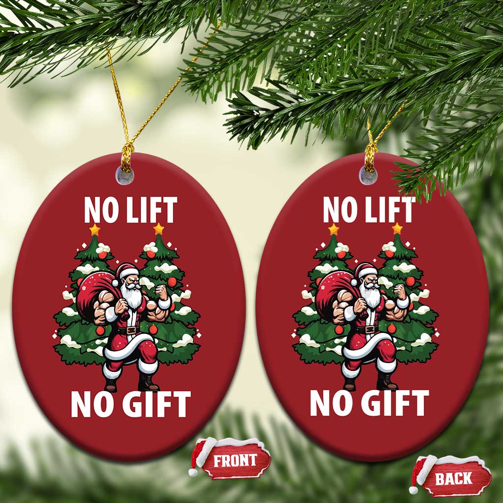 Xmas Santa Gymer Christmas Ornament No Lift No Gift Bodybuilding - Wonder Print Shop