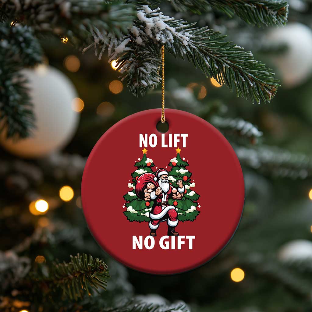 Xmas Santa Gymer Christmas Ornament No Lift No Gift Bodybuilding - Wonder Print Shop