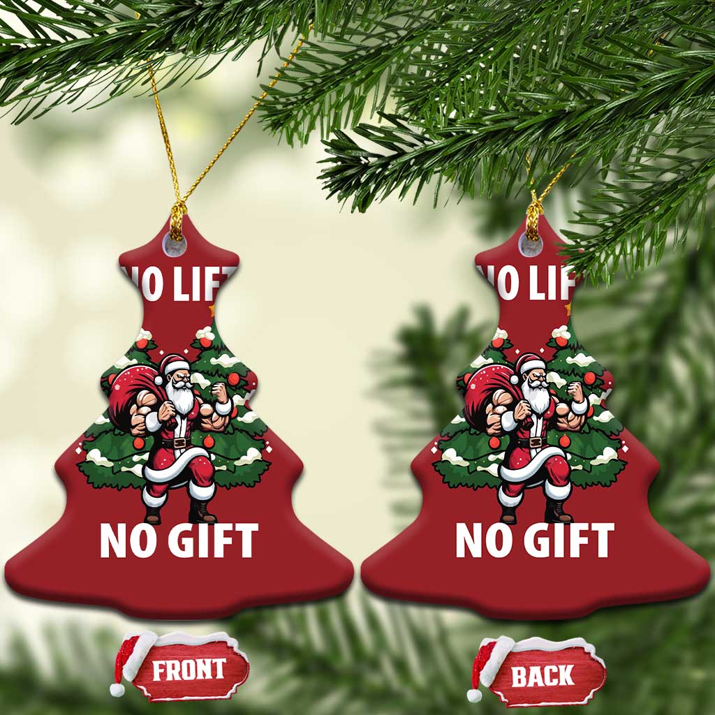 Xmas Santa Gymer Christmas Ornament No Lift No Gift Bodybuilding - Wonder Print Shop
