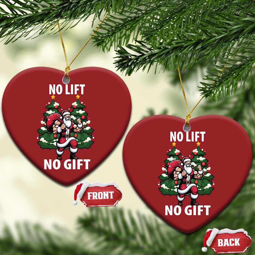 Xmas Santa Gymer Christmas Ornament No Lift No Gift Bodybuilding - Wonder Print Shop