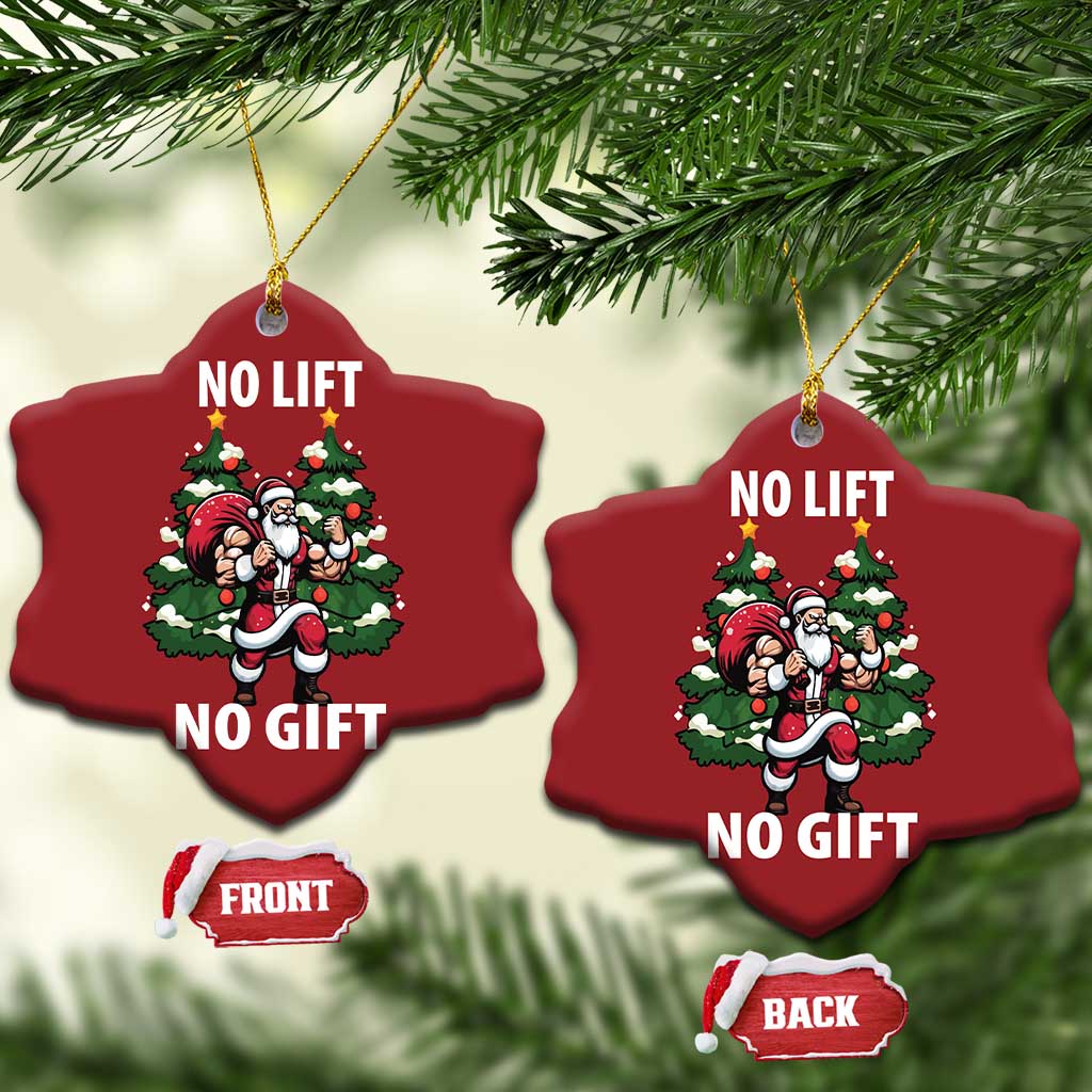 Xmas Santa Gymer Christmas Ornament No Lift No Gift Bodybuilding - Wonder Print Shop